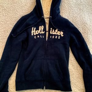 Hollister zip up fur sweatshirt